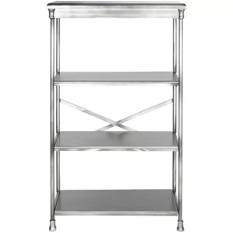 Silver Etagere Display Shelf – Open Tiered Storage with Elegant Frame