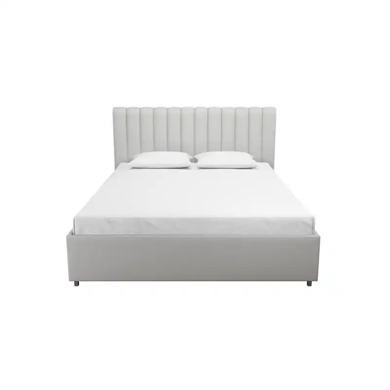 Fabric Queen Bed with Storage Drawers