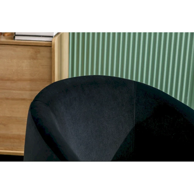 Velvet Swivel Barrel Accent Chair - 25.60 x 25.60 x 27.56
