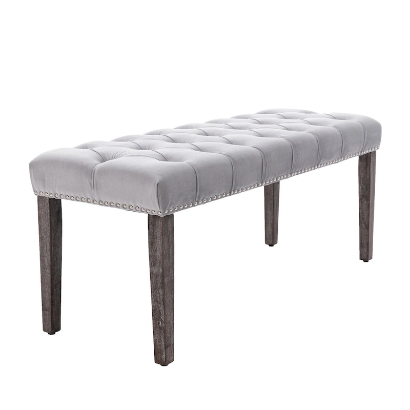 Upholstered Tufted Bench Ottoman Footrest Stool Accent Bench