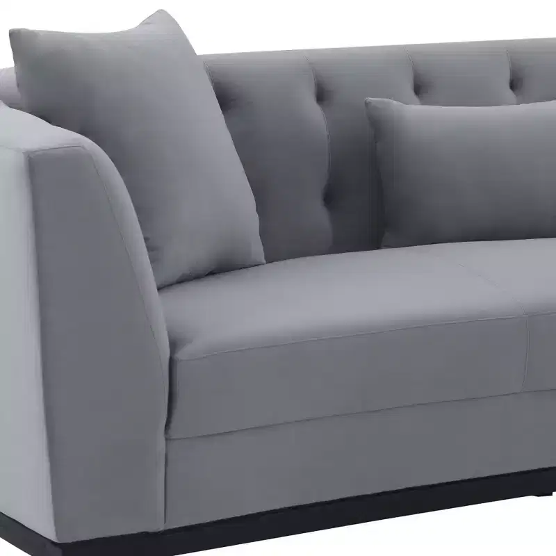 Melange Velvet Sofa Gray - Armen Living