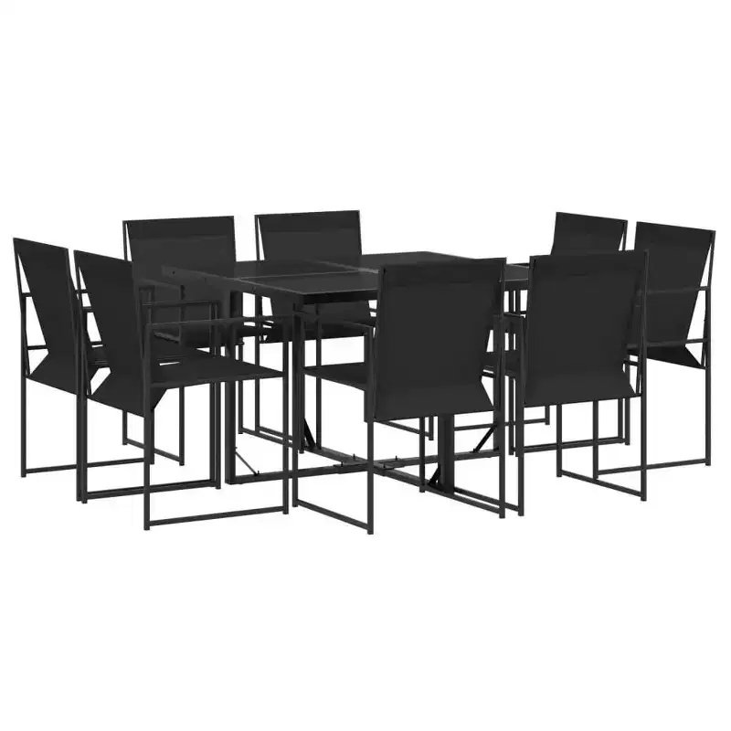 vidaXL Patio Dining Set Garden Table and Chairs Outdoor Furniture Textilene