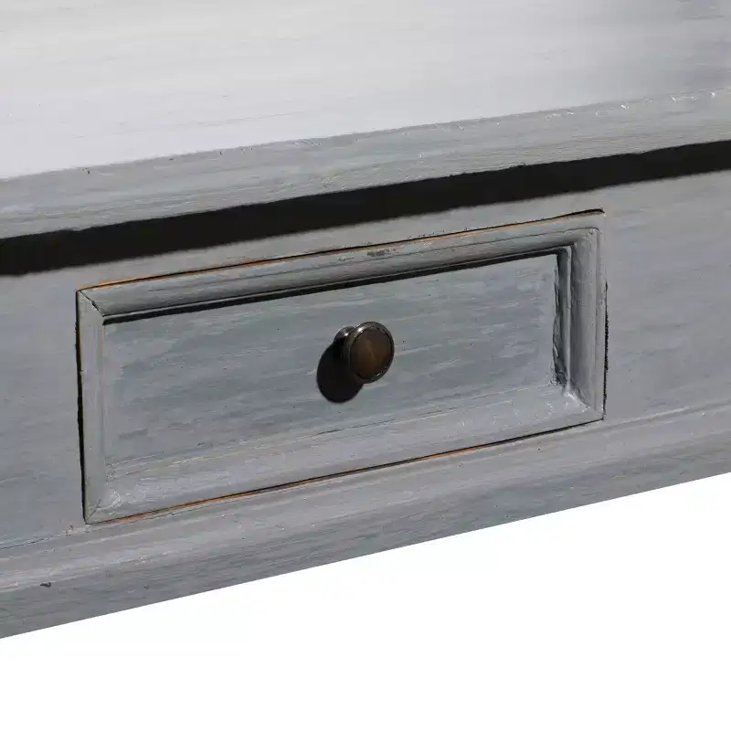 Country-style mahogany console table, gray