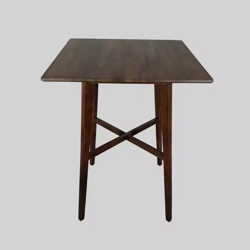 Modern Rectangle Bar Table Walnut Finish, Chic High-Top Pub Style, Seats 4