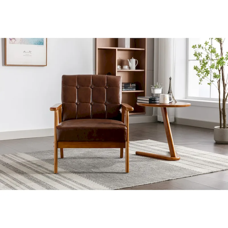Upholstered Accent Arm Chair with Wood Frame
