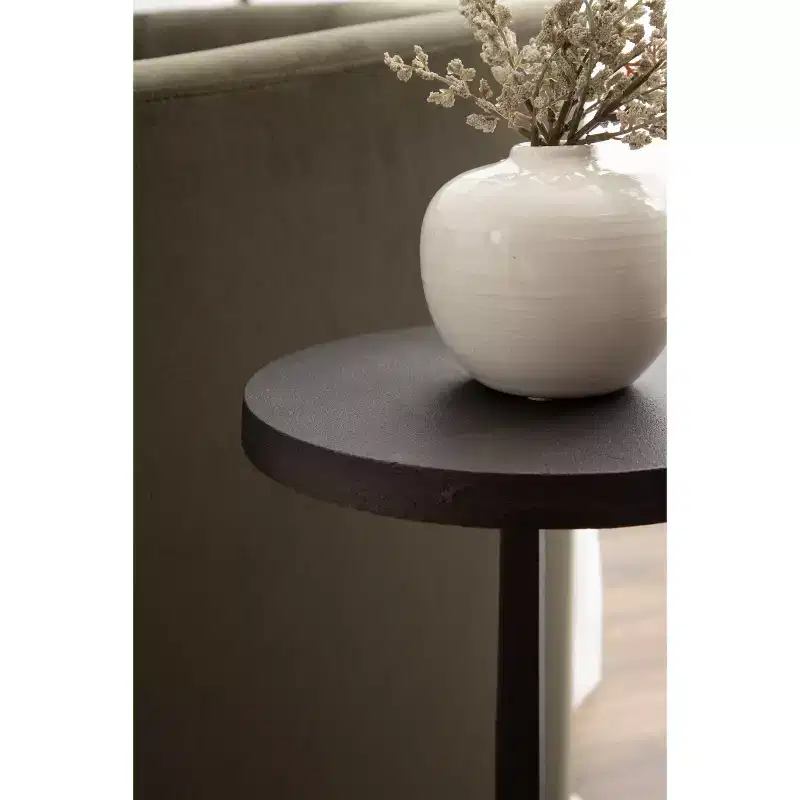 Pedestal Drink Table, 10x10x22, Bronze and Marble