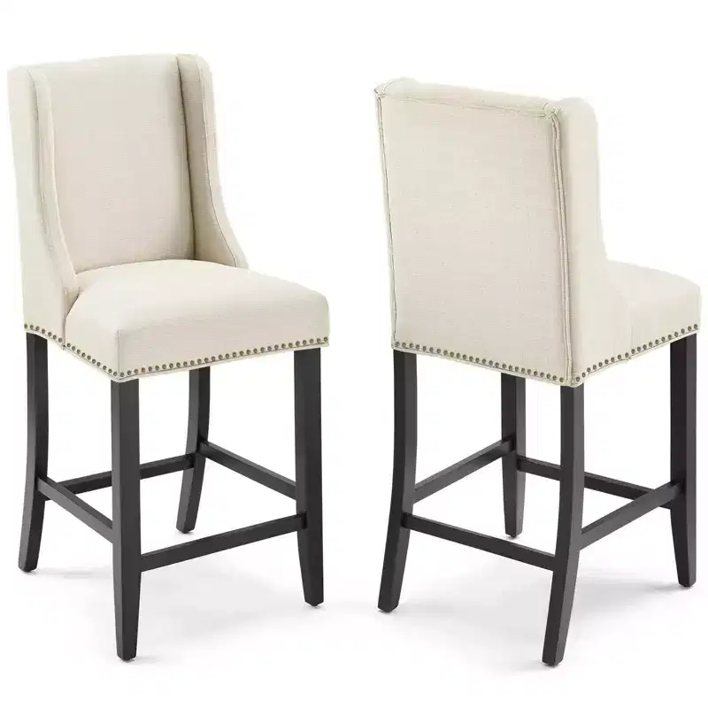 Set of 2 Baron Counter Height Barstool Upholstered Fabric - Modway