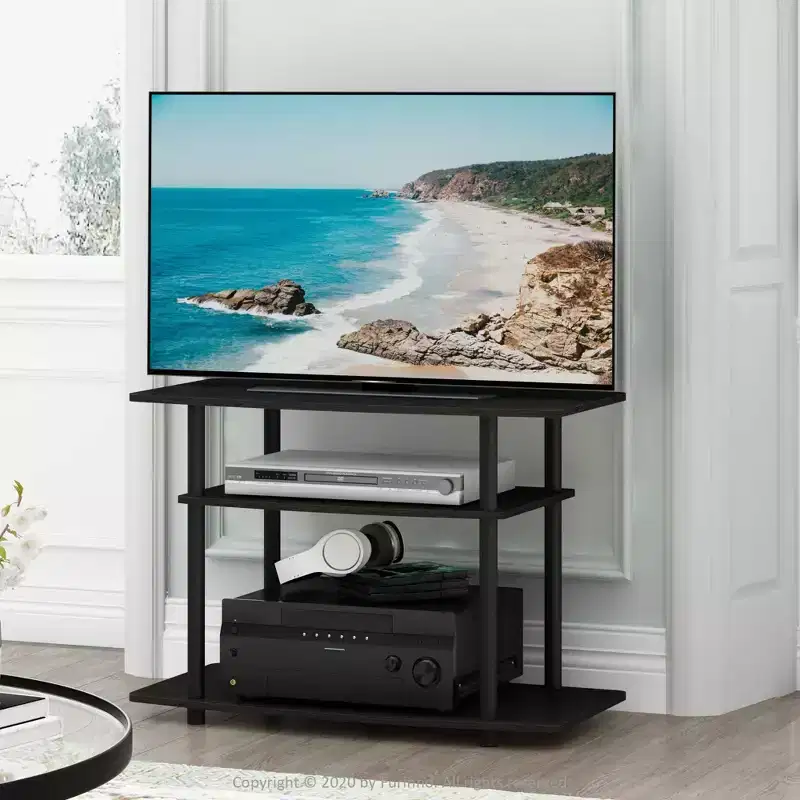 Furinno 3-Tier TV Stand Console Table Media Entertainment Center for TV's up to 32