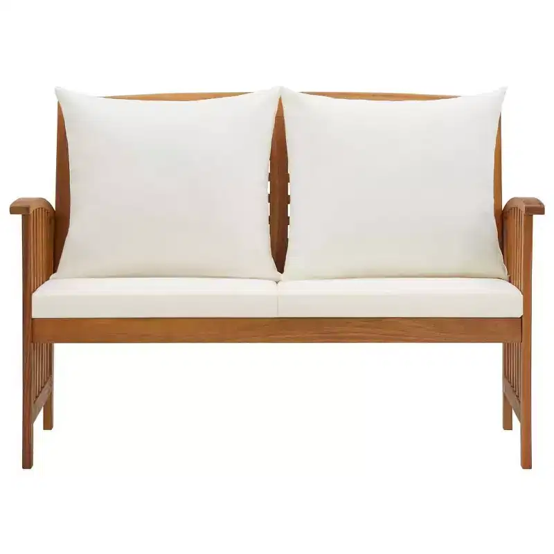 vidaXL Patio Bench with Cushions 46.9 Solid Acacia Wood