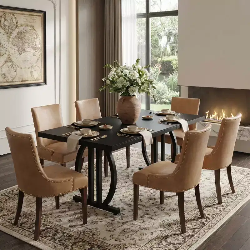 MAYEERTY 63 Modern Executive Desk, Large Office Computer Desk with Metal Geometric Base