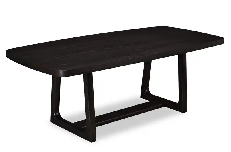Dining Table with Trestle Base, 86W - Charcoal Black