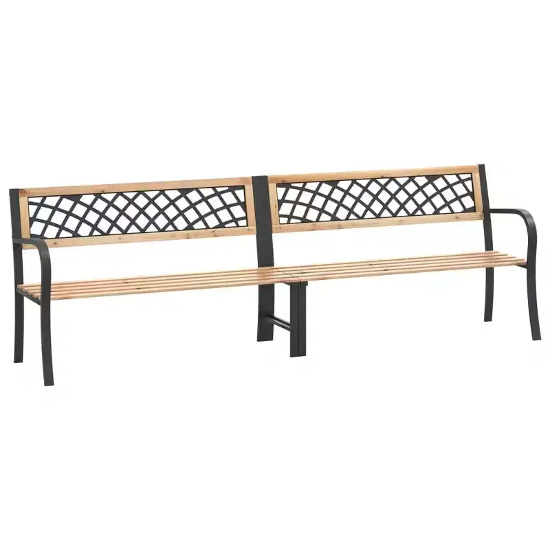 vidaXL Outdoor Patio Bench Outdoor Garden Bench with Backrest Armrests Wood - 93.7 x 22.8 x 30.3