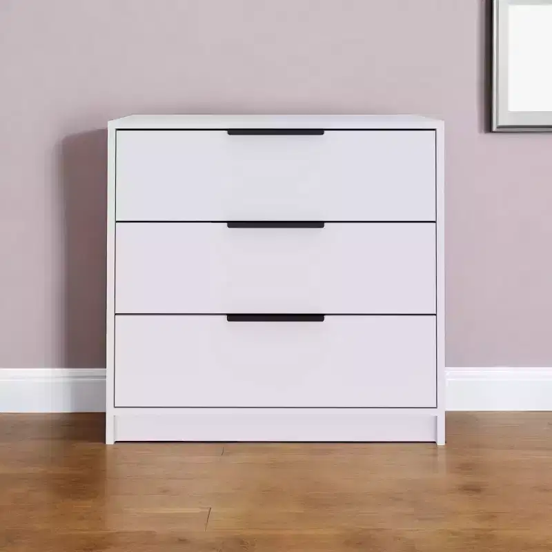 28 White Three Drawer Dresser