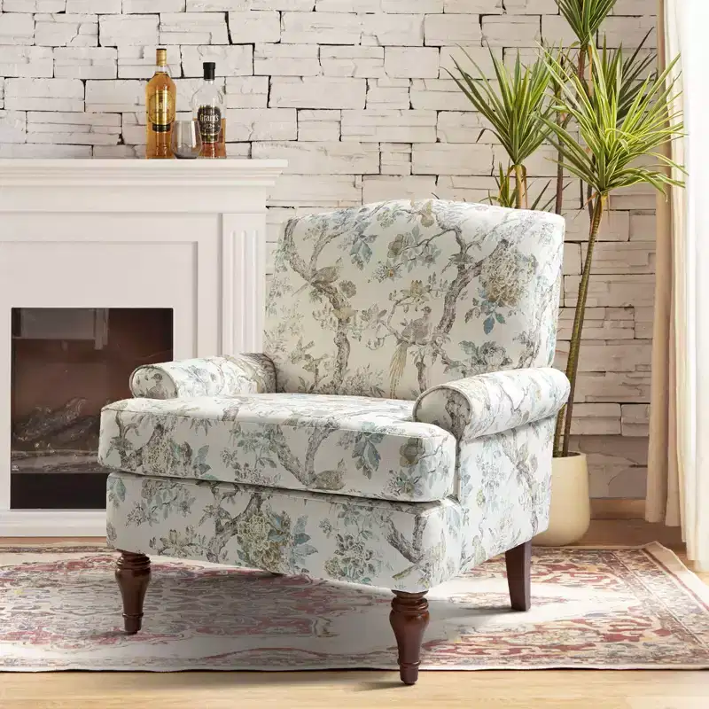comfy Livingroom Armchair with Solid Wood Legs