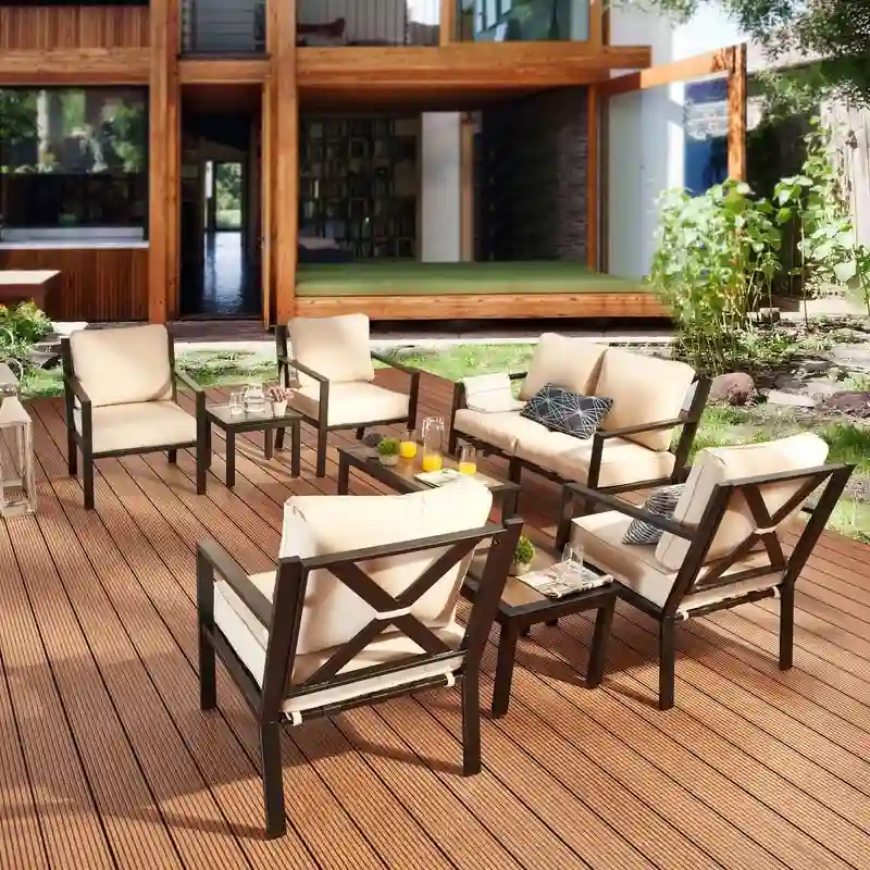 Patio Festival X-Back 9-Piece Outdoor Conversation Set