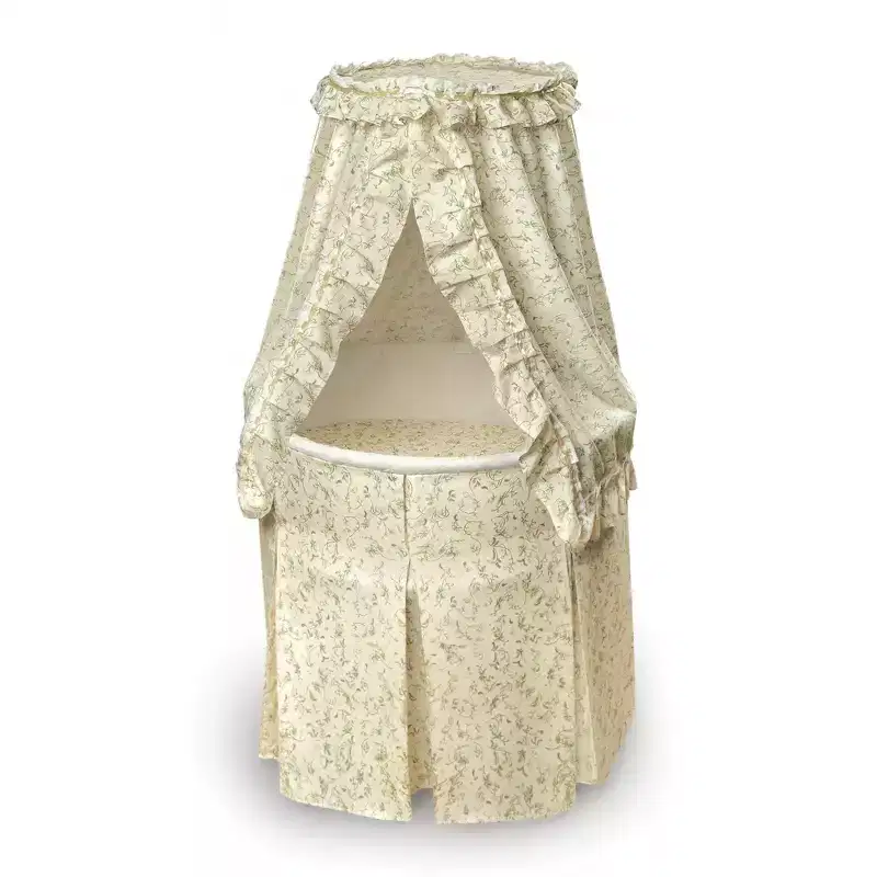 Badger Basket Empress Round Baby Bassinet with Canopy