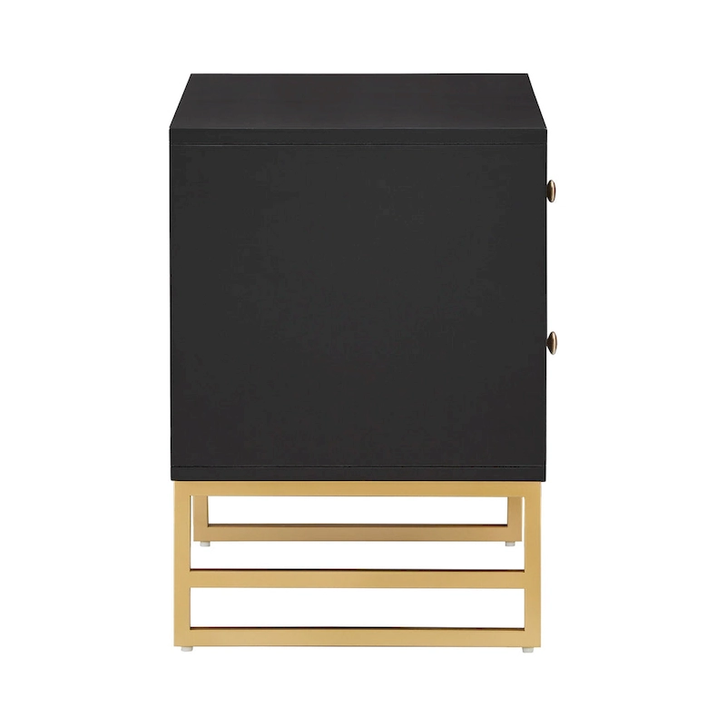 Luna Arched Diamond 2- Drawer Gold Metal End Table by iNSPIRE Q Bold
