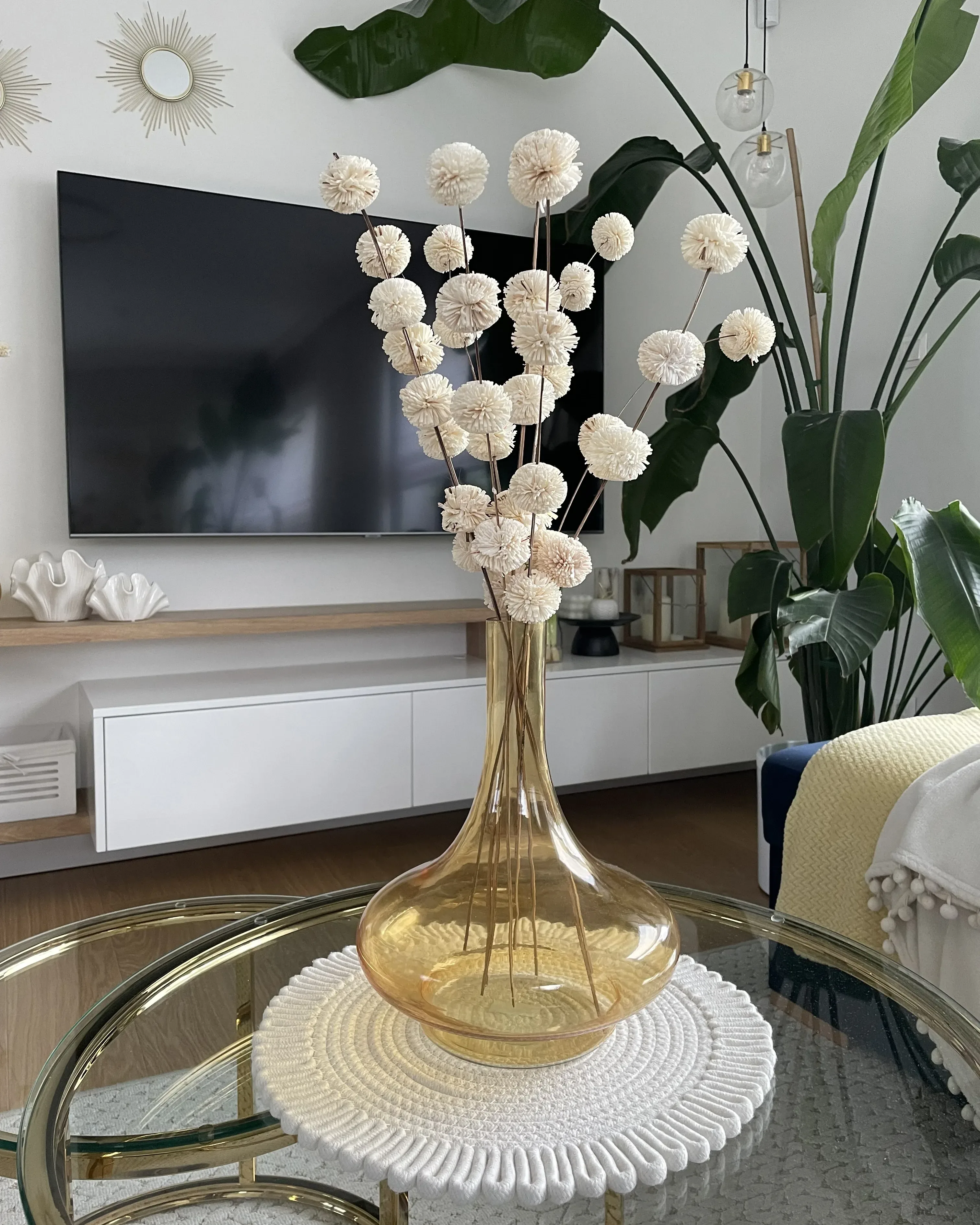 Vaso decorativo Vetro 30 cm Giallo