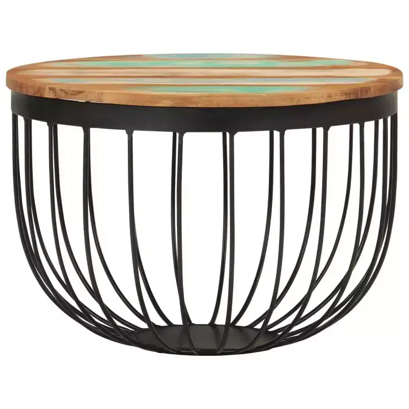 vidaXL Coffee Table Multicolor Solid reclaimed wood, steel Small