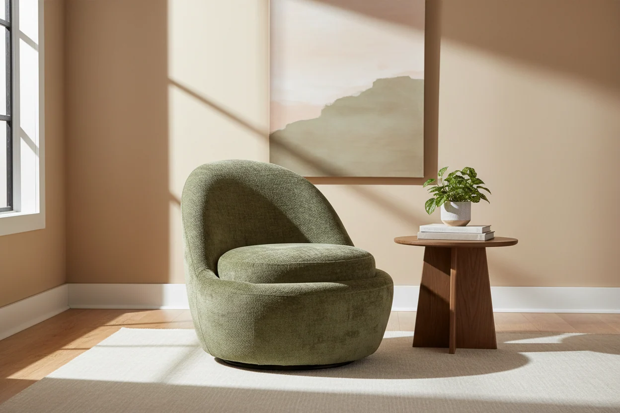 Arched Back Polyester Lounge Chair with Metal Base
