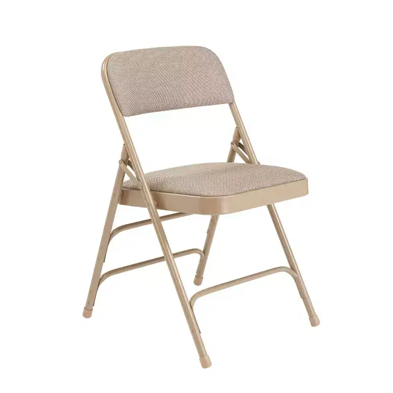 Set of 4 Deluxe Fabric Padded Triple Brace Folding Chairs - Hampden Furnishings