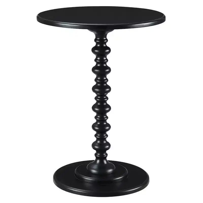 HomeStock Belmont Round Accent End Table with Open Bottom Shelf, Curved Legs and Smooth Finish Perfect for Display and Storage