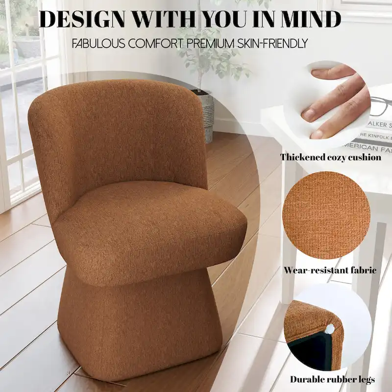 Fabric Upholstered Dining Chairs Set of 2