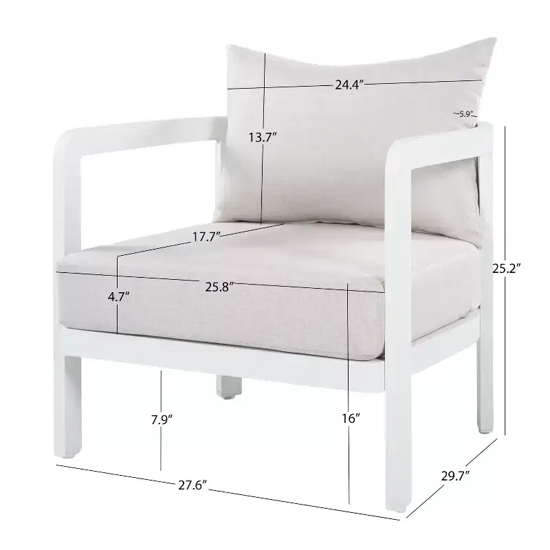 Christopher Knight Home Rosa Modern Aluminium Patio Accent Chairs with Curved Backrest and Cushion (Set of 2)
