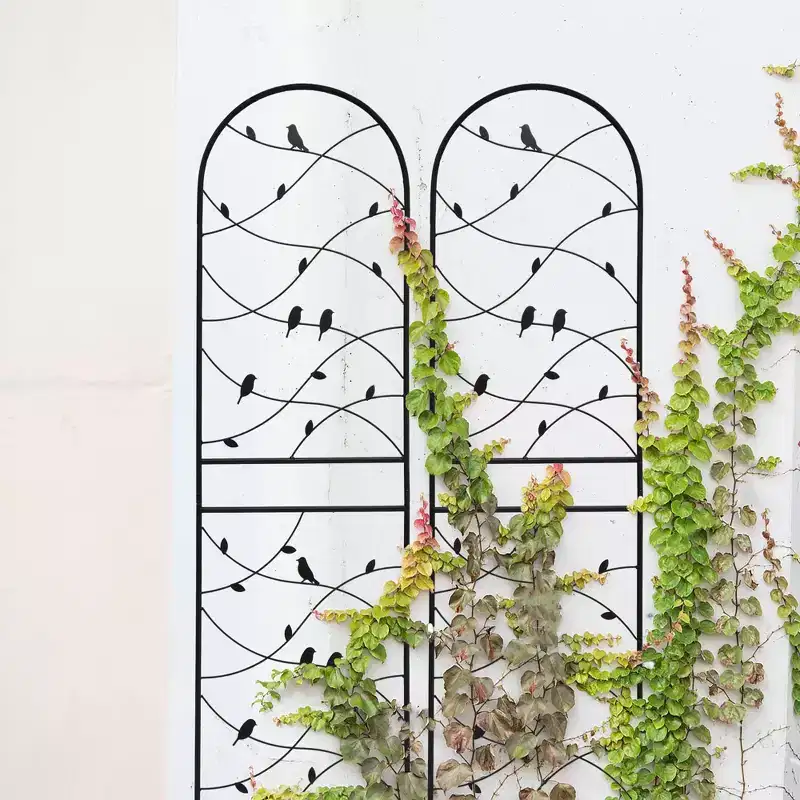 MAYEERTY 2 Pack Metal Garden Trellis 71 x 19.7 Inch Rustproof Climbing Plants Support Black Outdoor Flower