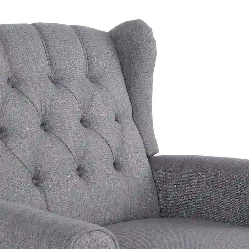 Dobles Fabric Tufted Wingback Rocking Chair by Christopher Knight Home