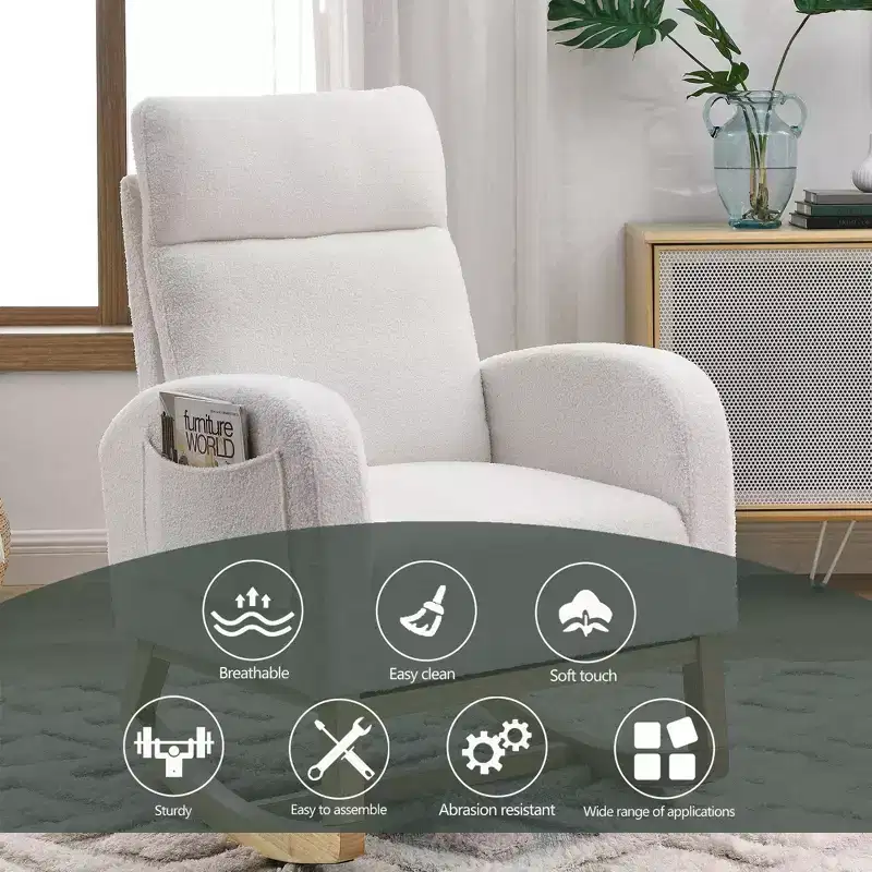 Christopher Knight Home Piper Modern High Backrest Rocking Arm Chair with Two Side Pocket