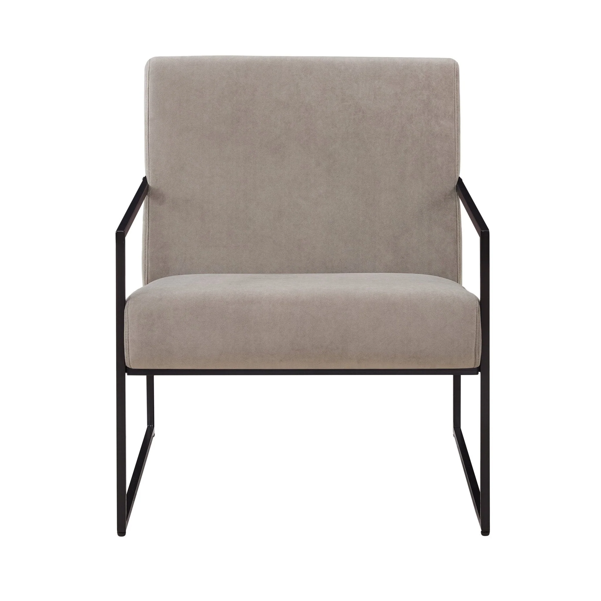 Modern Taupe Fabric Accent Chair with Space-Saving Design for Living Room