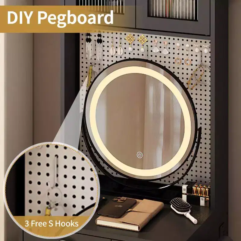 Karl Home Makeup Vanity Set with LED Lights and Power Outlets
