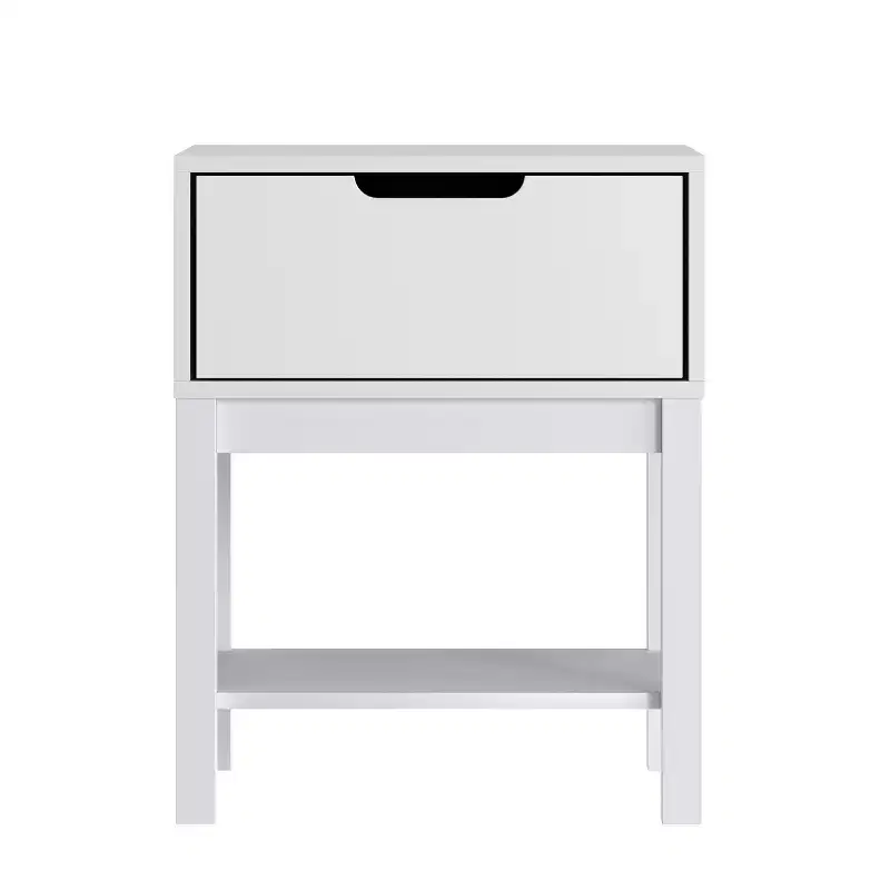 Wood Kids Nightstand with Single Drawer & Open Shelf