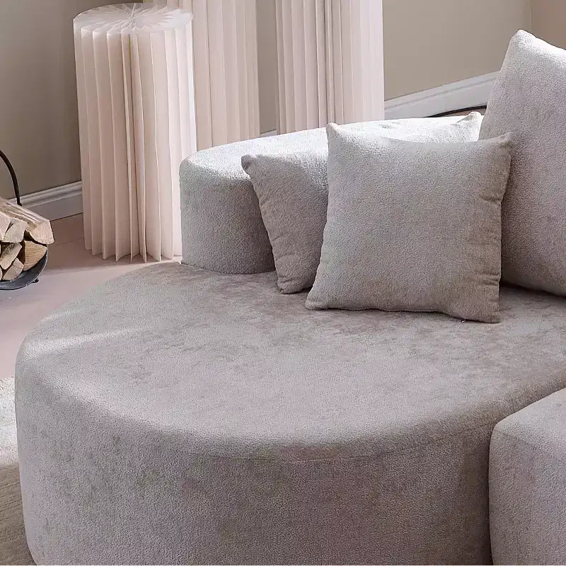 Christopher Knight Home Shamus 106 Modern Cozy Upholstered 4 Seater Curved Sectional Sofa with 7 Pillows