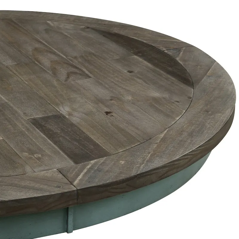 Roundhill Furniture The Gray Barn Spring Mount 5-piece Round Dining Table Set with Cross Back Chairs