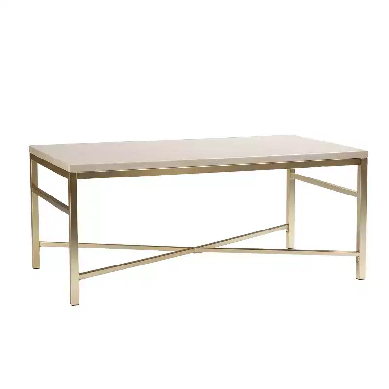 Orinda Faux Stone Cocktail Table - White - SEI