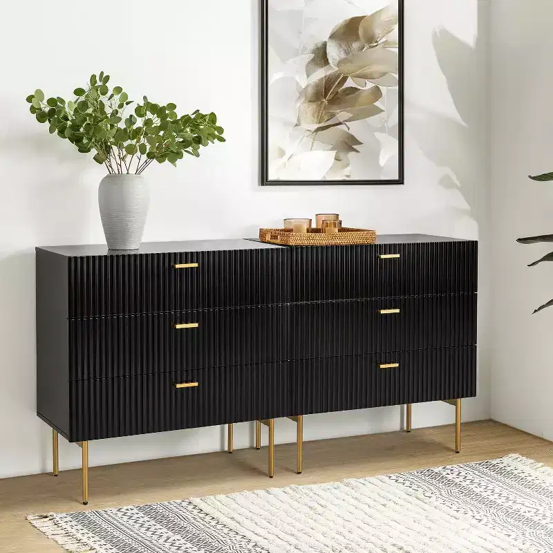 Brian 3-Drawer Bachelor's Chest Nightstand Set of 2 - Black