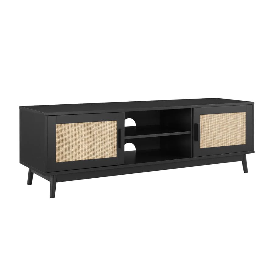 Modern Black Painted TV Unit with Clean Lines for TVs up to 60 Inch for Living Room