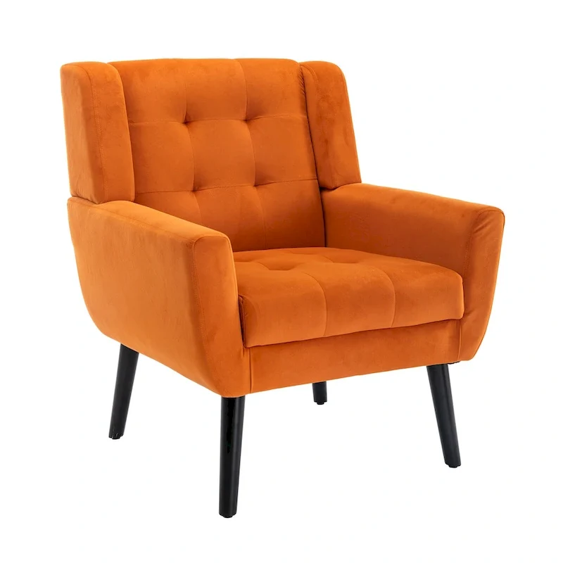 Modern Soft Velvet Ergonomics Accent Chair Living Room Chair Bedroom Chair Home Chair With Black Legs