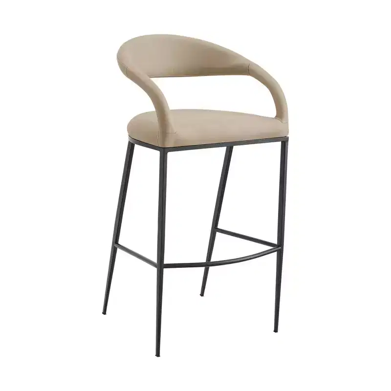 Armen Living 26 Ramona Iron and Faux Leather Counter Height Barstool