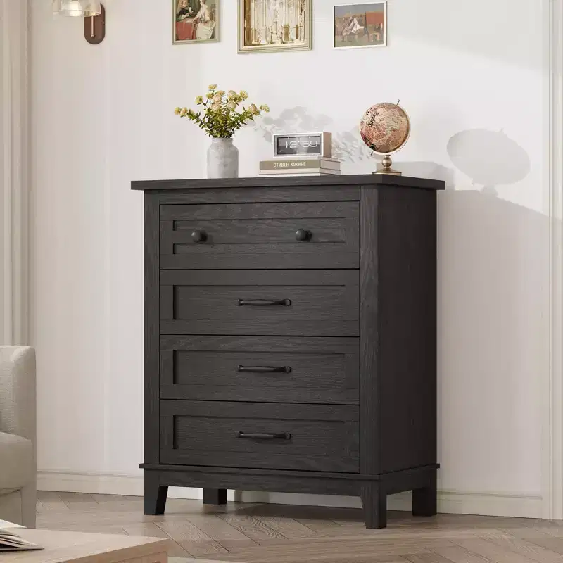 Wood 4-Drawer Dresser Chest 34.8