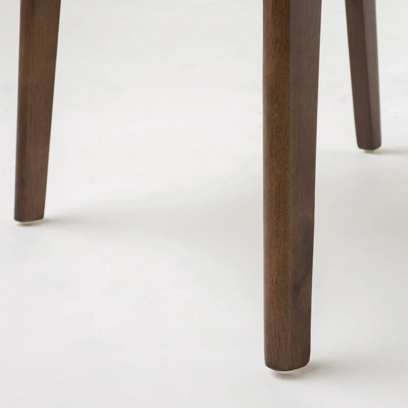 Mid-Century Modern Upholstered Rubberwood Dining Chair (Set of 2)