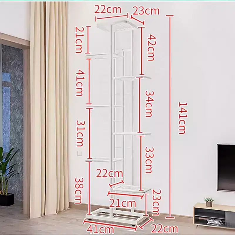 8 Tier Plant Stand Indoor, Tiered Plant Stand, Metal Plant Shelf for Patio Gardens Bedroom Corner Iiving Room Balcony
