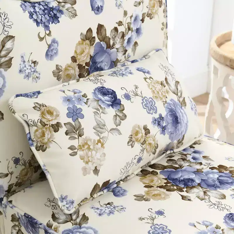 Flannel Single Dining Chair with Soft Cushion, Backrest & Matching Waist Pillow – No Armrests