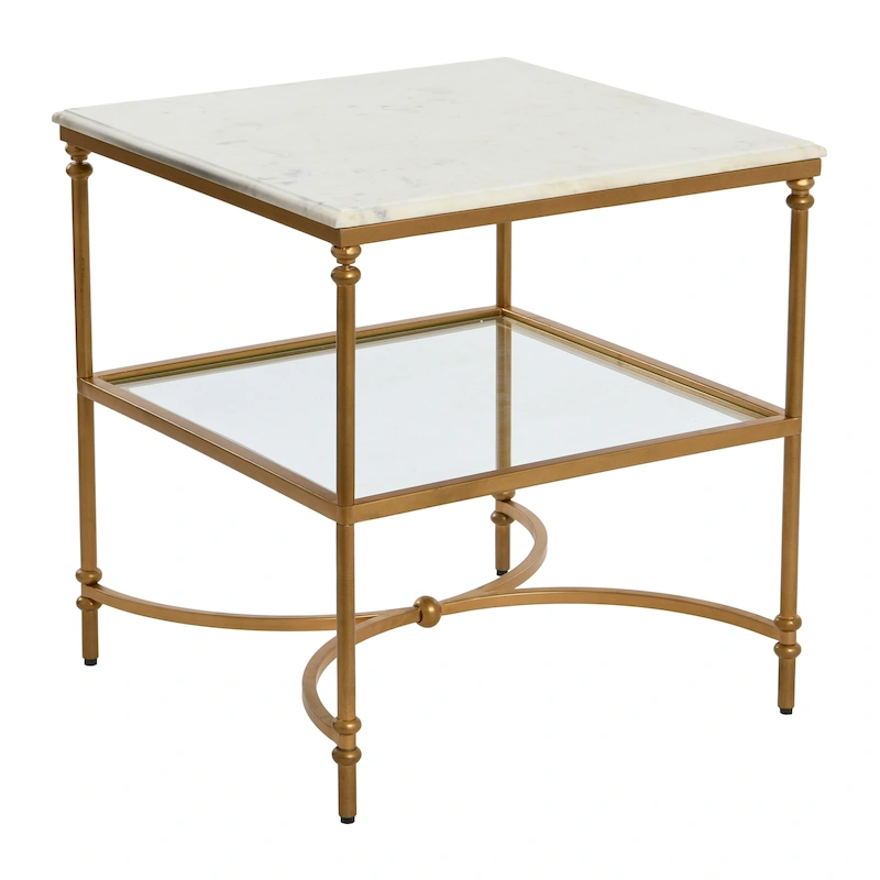 Marble and Metal End Table