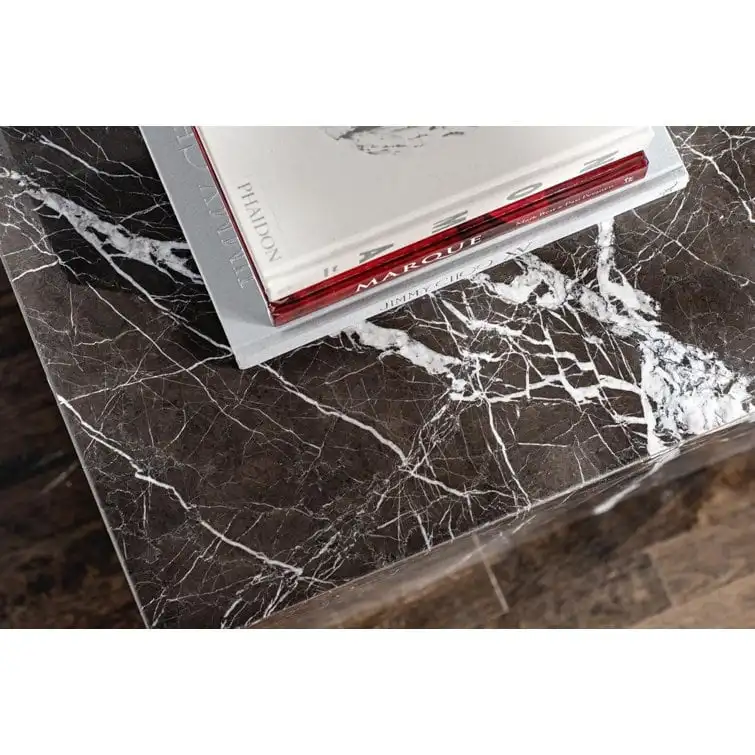 Genuine Marble Block Coffee Table - Black Marble