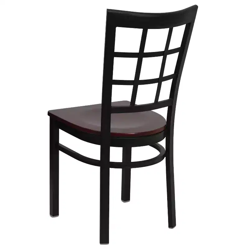 Flash Furniture Black Window Back Metal Restaurant Chair