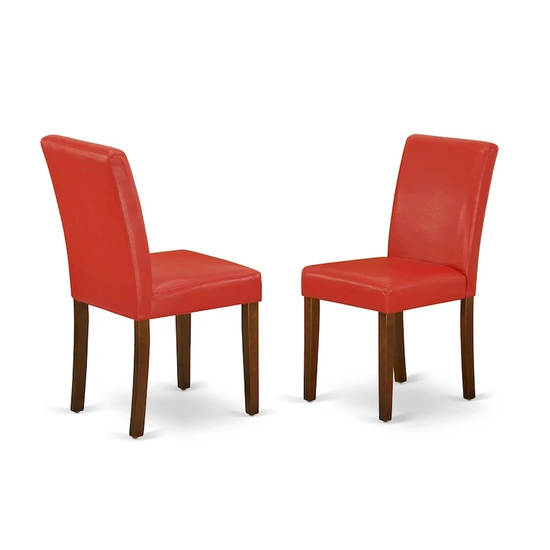 East West Furniture 5 Piece Dinette Set- a Round Dining Table and 4 Parson Dining Chairs, (Finish & Upholstered Option)