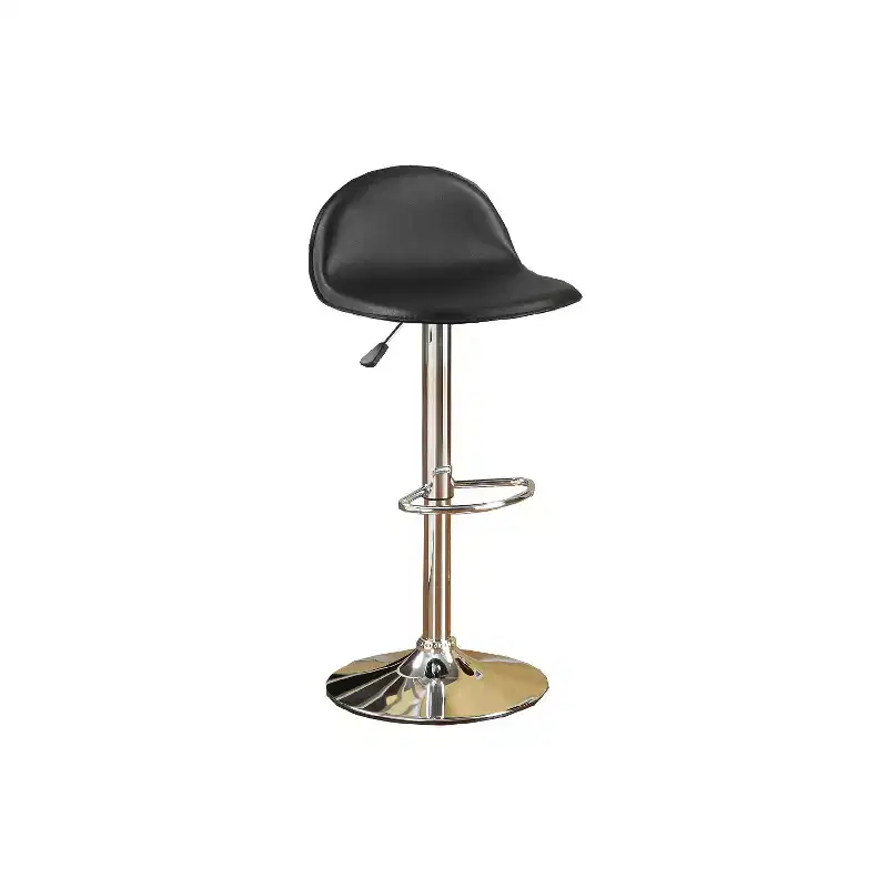 HomeStock Height Adjustable 35 Faux Leather Barstool Set in Black (Set of 2)
